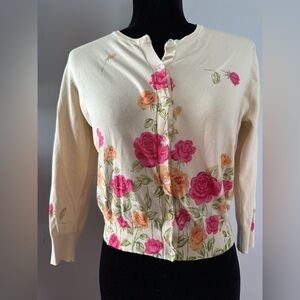 Agust Silk -Floral Cream‎ Cardigan